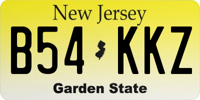 NJ license plate B54KKZ