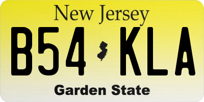 NJ license plate B54KLA