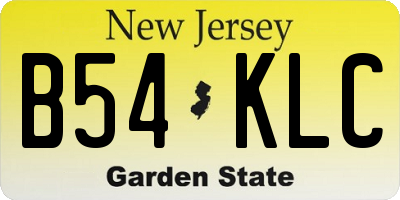 NJ license plate B54KLC