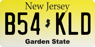 NJ license plate B54KLD