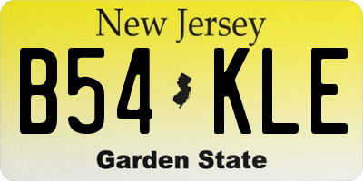 NJ license plate B54KLE