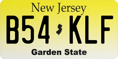 NJ license plate B54KLF