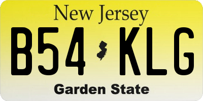 NJ license plate B54KLG
