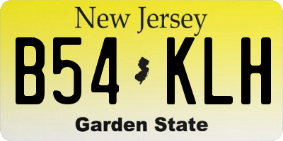 NJ license plate B54KLH
