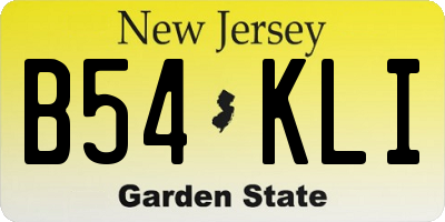 NJ license plate B54KLI