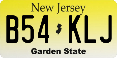 NJ license plate B54KLJ