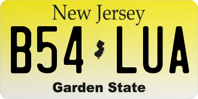 NJ license plate B54LUA