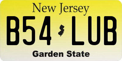 NJ license plate B54LUB