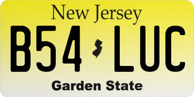 NJ license plate B54LUC