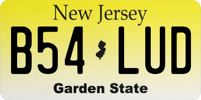 NJ license plate B54LUD