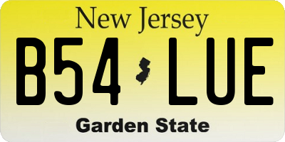 NJ license plate B54LUE