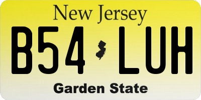 NJ license plate B54LUH