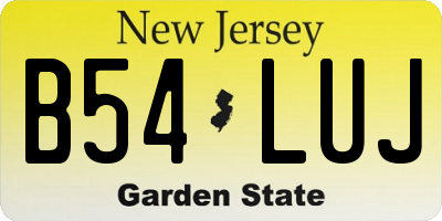 NJ license plate B54LUJ