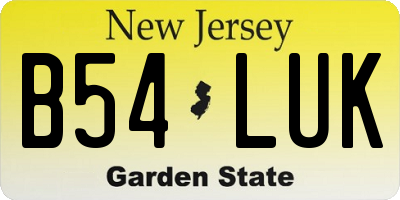NJ license plate B54LUK