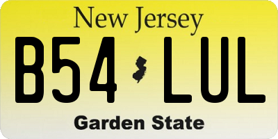 NJ license plate B54LUL