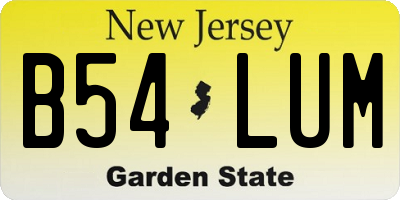 NJ license plate B54LUM