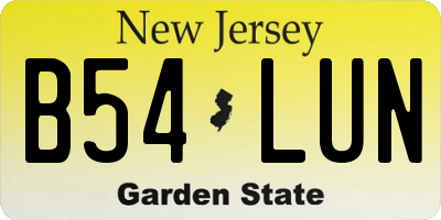 NJ license plate B54LUN