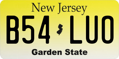 NJ license plate B54LUO