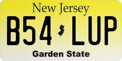 NJ license plate B54LUP