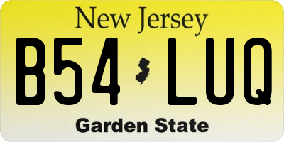 NJ license plate B54LUQ