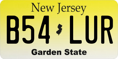NJ license plate B54LUR