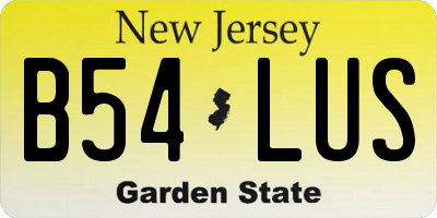 NJ license plate B54LUS