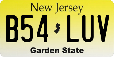 NJ license plate B54LUV