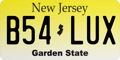 NJ license plate B54LUX