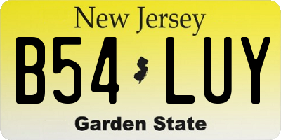 NJ license plate B54LUY