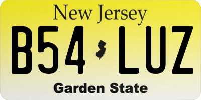 NJ license plate B54LUZ