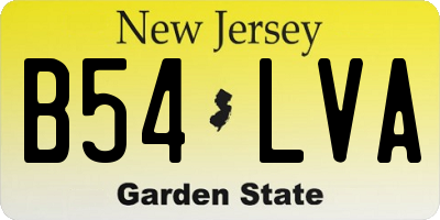 NJ license plate B54LVA