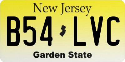 NJ license plate B54LVC