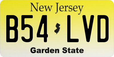 NJ license plate B54LVD