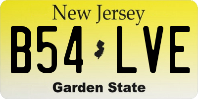 NJ license plate B54LVE