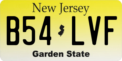 NJ license plate B54LVF