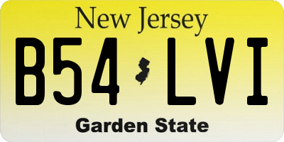 NJ license plate B54LVI