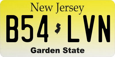 NJ license plate B54LVN