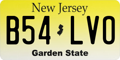 NJ license plate B54LVO