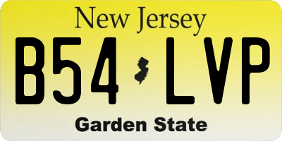 NJ license plate B54LVP