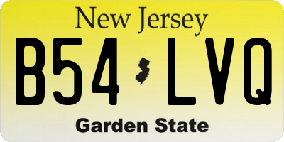 NJ license plate B54LVQ