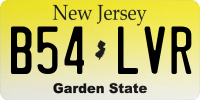 NJ license plate B54LVR