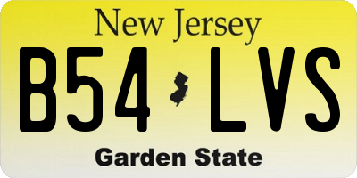 NJ license plate B54LVS