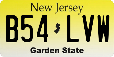 NJ license plate B54LVW