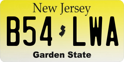 NJ license plate B54LWA