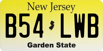 NJ license plate B54LWB