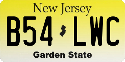 NJ license plate B54LWC