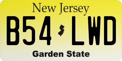 NJ license plate B54LWD