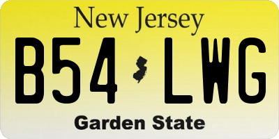 NJ license plate B54LWG
