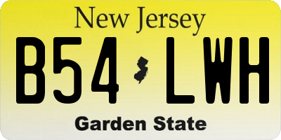 NJ license plate B54LWH
