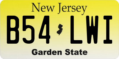 NJ license plate B54LWI